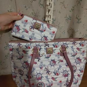 Dooney & Bourke Disney nautical Minnie mouse cruise line tote and wallet